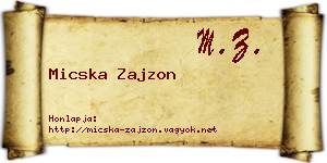 Micska Zajzon névjegykártya